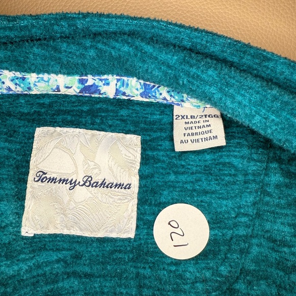 Tommy Bahama Green 3/4 zip - Picture 3 of 8